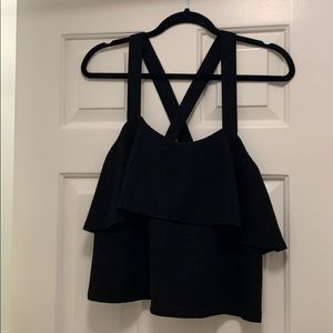 Madewell texture and thread tiered tank top